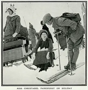 Christabel: Christabel Pankhurst sledging in Villar