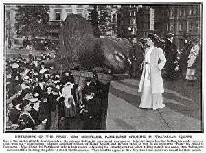 Wspu: Christabel Pankhurst, Suffragette in Trafalgar Square 1908