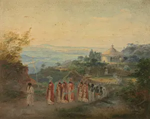 Bernatz: Christian procession in Ankobar, Ethiopia