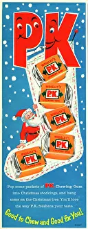Packets: Christmas advertisement, Wrigley's PK Chewing Gum