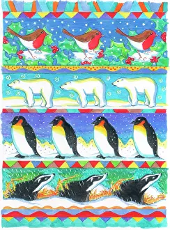 Badgers: Christmas Birds and Animals