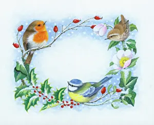 Comerford: Christmas Border with birds