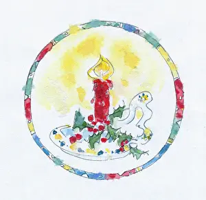 Blaney: Christmas candle - in a decorative circle