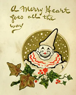 Ruff: Christmas card, clown in snow
