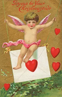 Seraph: Christmas Card - Cupid, envelope and hearts