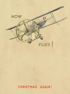 Joke: Christmas card - First World War biplane