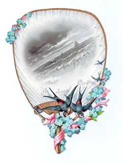 Forgetmenots: Christmas card in the form of a fan