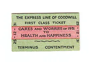 Railway: Christmas card in the form of a railway ticket