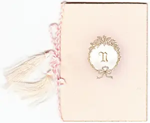 David Pearson: Christmas card with initial N and holly design