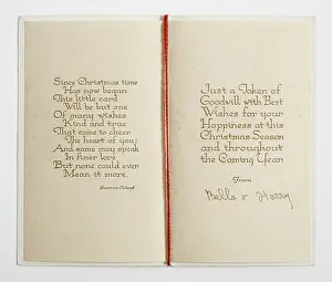 Cleland: Christmas card, insert