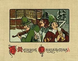 Minstrels: Christmas card, Three minstrels