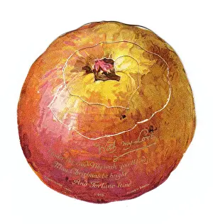 Rind: Christmas card in the shape of an apple