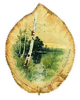 Serrated: Christmas card in the shape of an autumn leaf