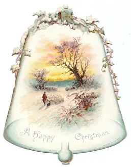Frosted: Christmas card in the shape of a bell