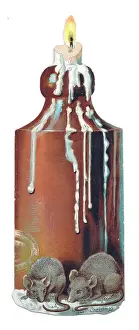 Drips: Christmas card in the shape of a candle in a bottle
