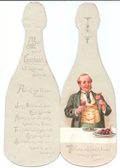 Convivial: Christmas card in the shape of a champagne bottle