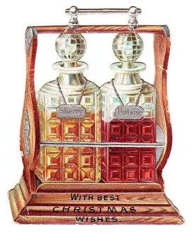 Stopper: Christmas card in the shape of two decanters