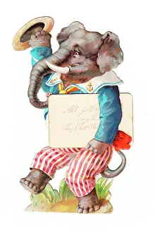 Christmas card in the shape of an elephant