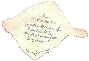 Plaice: Christmas card in the shape of flat brown fish
