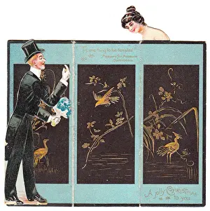 Tempted: Christmas card in the shape of a folding screen