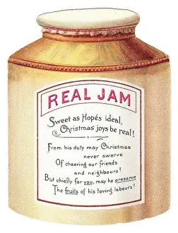 Preserves: Christmas card in the shape of a jam pot