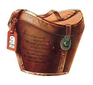 Hatbox: Christmas card in the shape of a leather hatbox