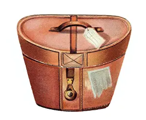 Hatbox: Christmas card in the shape of a leather hatbox