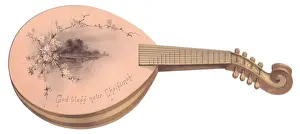 Mandolins: Christmas card in the shape of a mandolin