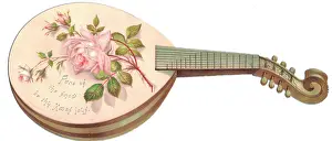 Mandolins: Christmas card in the shape of a mandolin