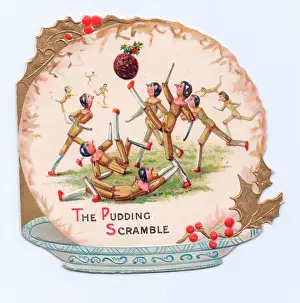 Scrambling: Christmas card in the shape of a pudding