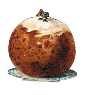 Christmas card in the shape of a pudding