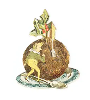 Disappearing: Christmas card in the shape of a pudding