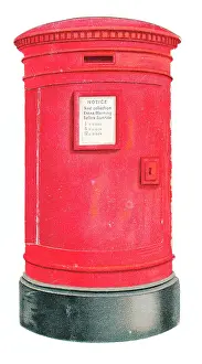Christmas card in the shape of a red pillar box