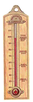Puns: Christmas card in the shape of a thermometer