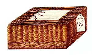 Hampers: Christmas card in the shape of a wickerwork food hamper