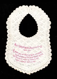 Bibs: Christmas card shaped like a baby's bib