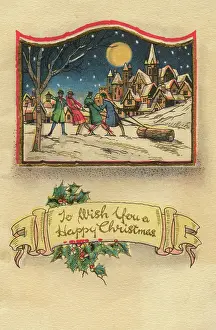 Dragging: Christmas card, Yule log