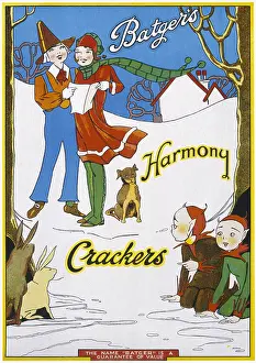 Rabbits: Christmas cracker box label