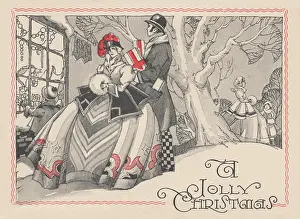 Partygoers: Christmas Greeting Card