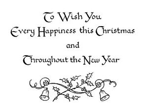 Crapper: Christmas Greeting with holly and bells