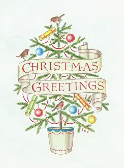 Christmas Greetings on banner