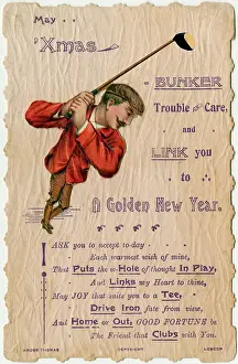 Puns: Christmas Greetings card with a Golfing Pun theme