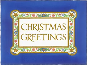 Overlay: Christmas Greetings with Floral Border