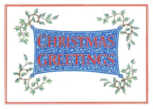 Phoebe: Christmas Greetings with holly and ivy