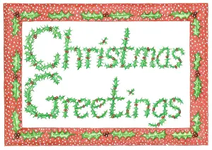 Spelled: Christmas Holly Greetings