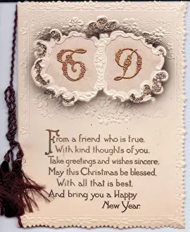 David Pearson: Christmas and New Year card with verse