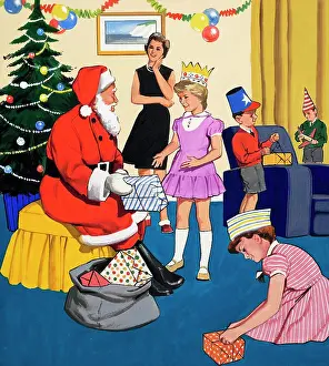 At a Christmas party