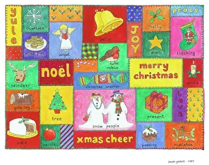 Godsill: Christmas Patchwork - bells, robin, cake, etc