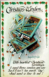 The Donald Mcgill Archive Collection: Christmas postcard, Woodbine cigarettes