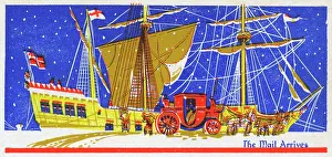 Tags: Christmas present gift tag -- ship and mailcoach
